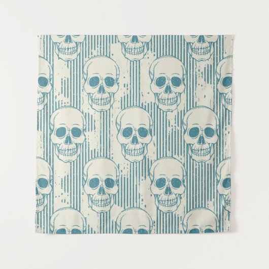 Skull Motif: Nahtlose Freehand Muster Wandteppich (Vorderseite)