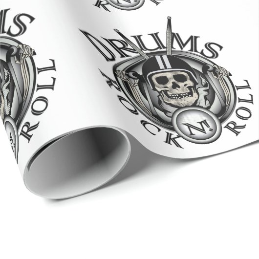 Skull Motorcycle Geschenkpapier (Rolleneckpunkt)