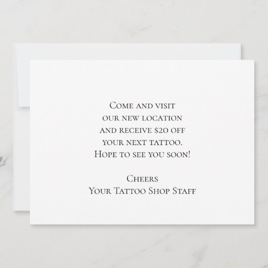 Skull Moving Cool Gothic Schwarz-weiß Tattoo Shop Ankündigung (Rückseite)