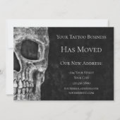 Skull Moving Cool Gothic Schwarz-weiß Tattoo Shop Ankündigung (Vorderseite)