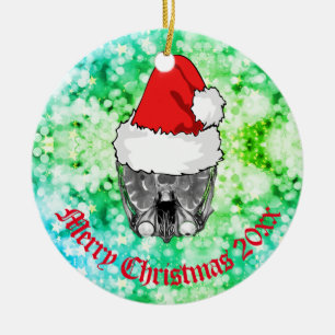Skull MRI Weihnachtsmannmütze "Christmas 20xx"    Keramik Ornament