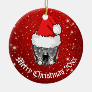 Skull MRI Weihnachtsmannmütze "Christmas 20xx"   Keramik Ornament