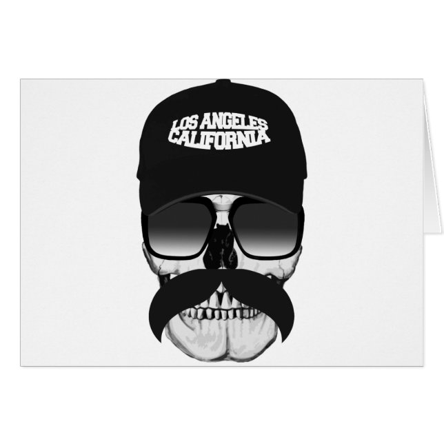 Skull mustache Kalifornien (Vorderseite (Horizontal))