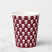 Skull Muster auf Red Burgund Moderne Halloween Pappbecher (Links)