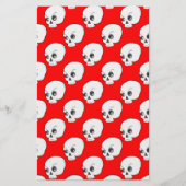 Skull-Muster auf rotem Hintergrund Briefpapier (Vorderseite)