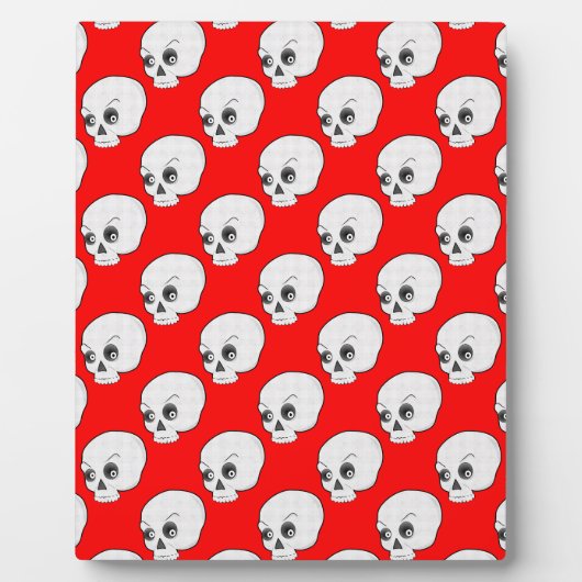 Skull-Muster auf rotem Hintergrund Fotoplatte (Vorderseite)