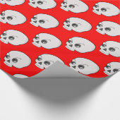 Skull-Muster auf rotem Hintergrund Geschenkpapier (Ecke)