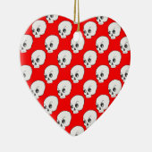 Skull-Muster auf rotem Hintergrund Keramik Ornament (Rechts)