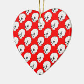Skull-Muster auf rotem Hintergrund Keramik Ornament (Links)