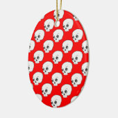 Skull-Muster auf rotem Hintergrund Keramik Ornament (Links)