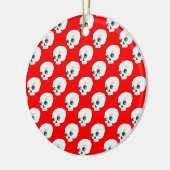 Skull-Muster auf rotem Hintergrund Keramikornament (Links)