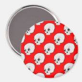 Skull-Muster auf rotem Hintergrund Magnet (Vorderseite/Rückseite)