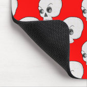 Skull-Muster auf rotem Hintergrund Mousepad (Ecke)