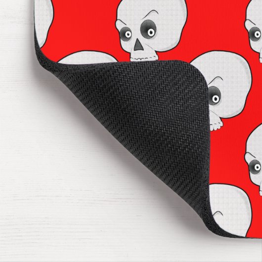Skull-Muster auf rotem Hintergrund Mousepad (Ecke)