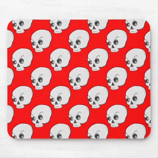 Skull-Muster auf rotem Hintergrund Mousepad (Vorne)