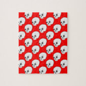 Skull-Muster auf rotem Hintergrund Puzzle (Vertikal)