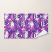 Skull Muster Design mit Lila Sonnenbrille Badhandtuch Set (Handtuch)
