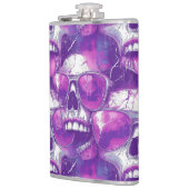 Skull Muster Design mit Lila Sonnenbrille Flachmann (Links)