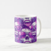 Skull Muster Design mit Lila Sonnenbrille Kaffeetasse (VorderseiteRechts)
