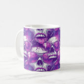 Skull Muster Design mit Lila Sonnenbrille Kaffeetasse (Vorderseite Links)