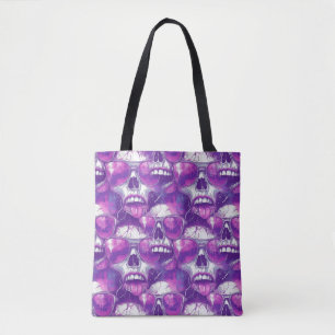Skull Muster Design mit Lila Sonnenbrille Tasche