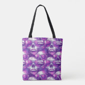 Skull Muster Design mit Lila Sonnenbrille Tasche (Rückseite)