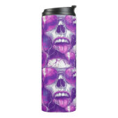 Skull Muster Design mit Lila Sonnenbrille Thermosbecher (Nach links gedreht)