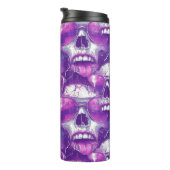 Skull Muster Design mit Lila Sonnenbrille Thermosbecher (Nach rechts gedreht)