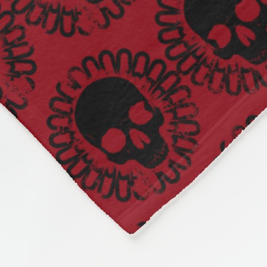 Skull-Muster Elegante Fun Halloween hat jede Farbe Fleecedecke (Ecke)