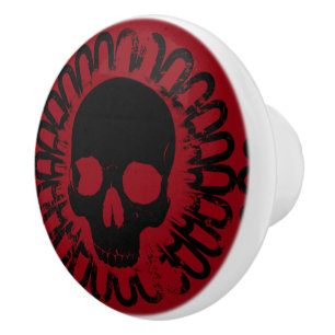 Skull-Muster Elegante Fun Halloween hat jede Farbe Keramikknauf