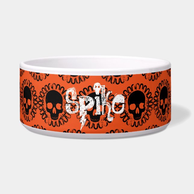 Skull-Muster Elegante Fun Halloween hat jede Farbe Napf (Vorderseite)