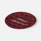 Skull-Muster Elegante Fun Halloween hat jede Farbe Pappteller (Schrägansicht)