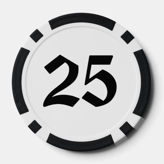 Skull n Bones 25 gestreifter Poker Chip (Rückseite)