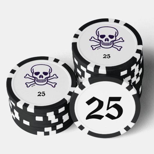 Skull n Bones 25 gestreifter Poker Chip (Stapel)