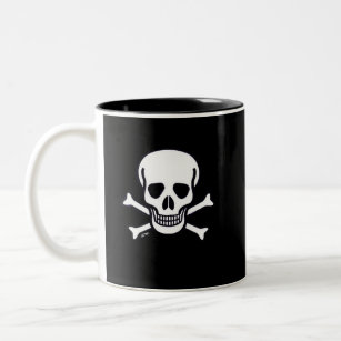 Skull n Bones Black 2-Tönige rechte Kaffee Tasse