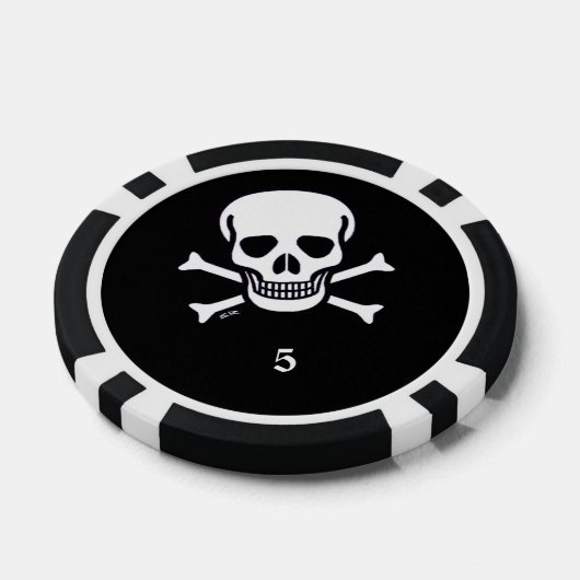Skull n Bones Black 5 Strip Poker Chip (Einzeln)