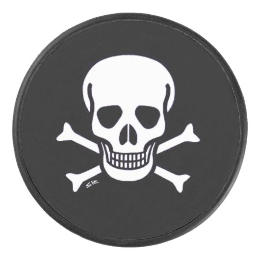 Skull n Bones Black Hockey Puck (Vorderseite)