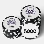 Skull-n-Bones-Chip 5000 gestreifter Poker Pokerchips (Stapel)