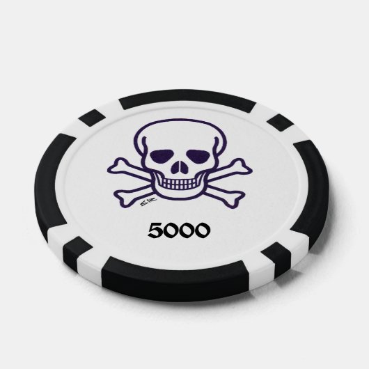 Skull-n-Bones-Chip 5000 gestreifter Poker Pokerchips (Einzeln)