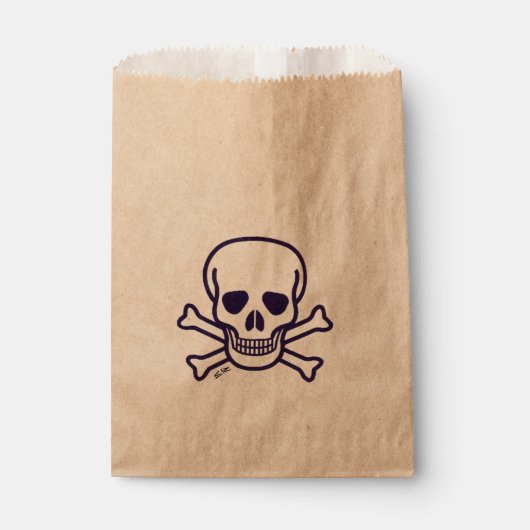 Skull n Bones kraft favor bags Geschenktütchen (Vorderseite)