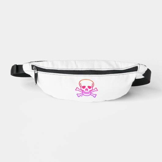 Skull n Bones neon white fanny pack Bauchtasche (Vorderseite)