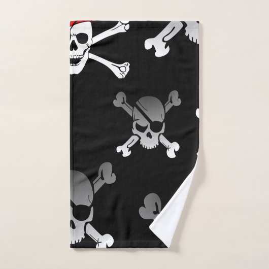 Skull n Bones Party Pirate Badetuch Set (Handtuch)