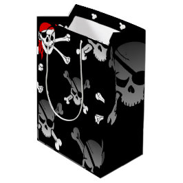 Skull n Bones Party Pirate Medium Geschenkbeutel Mittlere Geschenktüte