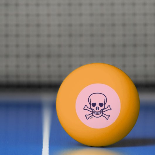 Skull n Bones Pink yello glu 1 Stern Tischtennisba Tischtennisball (Netto)