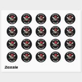 Skull n bones Pirate Legend Classic Round Sticker (Blatt)