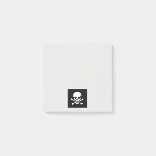 Skull n Bones Schwarz graue Notizblöcke Post-it Klebezettel (Vorderseite)