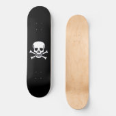Skull n Bones Schwarzes Skateboard (Vorderseite)