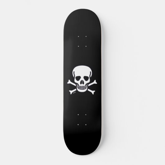 Skull n Bones Schwarzes Skateboard (Vorderseite)