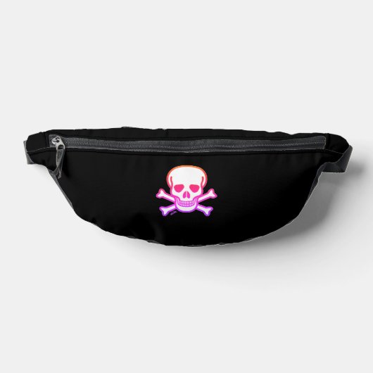 Skull n Bones white neon black fanny pack Bauchtasche (Ablage )