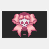 Skull 'n Bows Rechteckiger Aufkleber (Vorderseite)